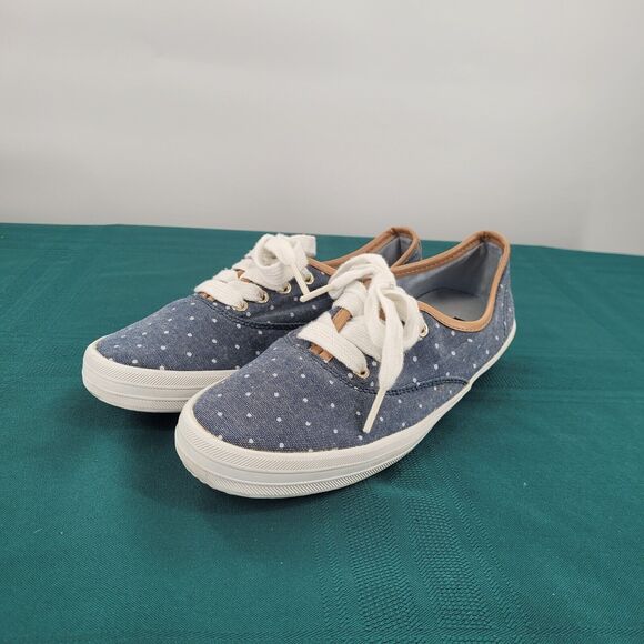 Tommy Hilfiger Women's Sneakers Tahlor, Blue Canvas, White Polka Dots, Size 6.5 - Picture 8 of 11